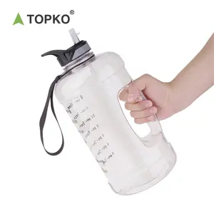 TOPKO مخصص 1 جالون زجاجة رياضية سعة كبيرة في الهواء الطلق زجاجة ماء للصالات الرياضية