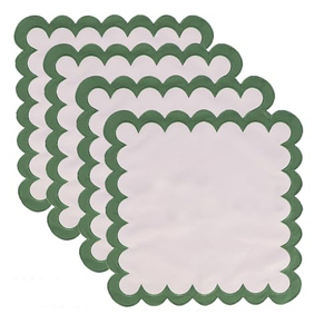 Serviette en lin à bords festonnés avec broderie délicate, offrant un style élégant pour un usage quotidien ou pour les célébrations. - Product Image 1