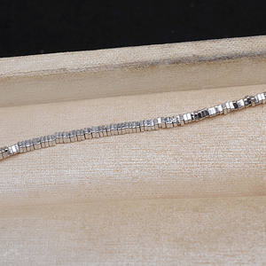 Accessoires de bijouterie en argent 925 plaqué platine avec perles concassées, 5846, plateau carré vide semi-fini avec trou, apprêts de bijouterie - Product Image 3