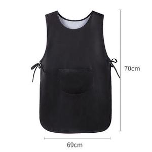 DUOLAI सफाई लबादा खाना पकाने कमर कपास पॉलिएस्टर काले यूनिसेक्स महिलाओं बनियान प्लस आकार डबल पक्षीय मोची एप्रन - Product Image 2