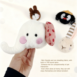 Serie di Palline Rimbalzanti Squeaky in TPR, Giocattoli per Cani a Forma di Cartone Animato, Peluche di Cane, Coniglio, Elefante, Orso - Product Image 4