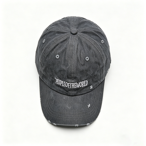 Vintage Washed Distressed 6-Panel Polyester/Cotton <b>Dad</b> <b>Hat</b> with Embroidery Letter Pattern Metal Buckle Closure Unisex - Product Image 4
