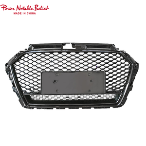 Parrilla negra brillante de nido de abeja para coche <span class=keywords><strong>A3</strong></span> S3, parachoques delantero estilo RS3, rejilla ACC de malla de fibra de carbono para <span class=keywords><strong>Audi</strong></span> <span class=keywords><strong>A3</strong></span> S3 8V.5 2017 2018 <span class=keywords><strong>2019</strong></span> - Product Image 2