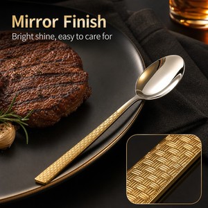 Ensemble de vaisselle créatif en acier inoxydable épaissi à motifs, pour restaurants occidentaux, ensemble de cinq pièces - Product Image 6