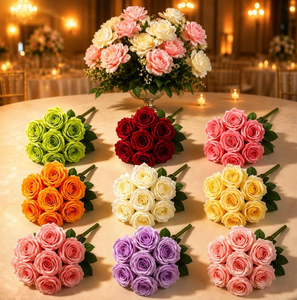 Bouquet <span class=keywords><strong>de</strong></span> 7 roses artificielles en soie, fleurs réalistes pour la décoration <span class=keywords><strong>de</strong></span> mariage, <span class=keywords><strong>de</strong></span> fête, <span class=keywords><strong>de</strong></span> table, <span class=keywords><strong>de</strong></span> <span class=keywords><strong>maison</strong></span> et <span class=keywords><strong>de</strong></span> <span class=keywords><strong>jardin</strong></span>, vente en gros - Product Image 1