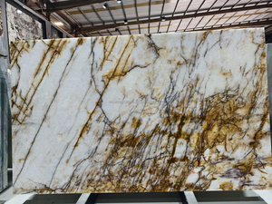 Dalles de quartzite cristallin blanc translucide rétroéclairé, pierre naturelle brésilienne lumineuse pour comptoirs de cuisine, îlots et murs décoratifs - Product Image 3