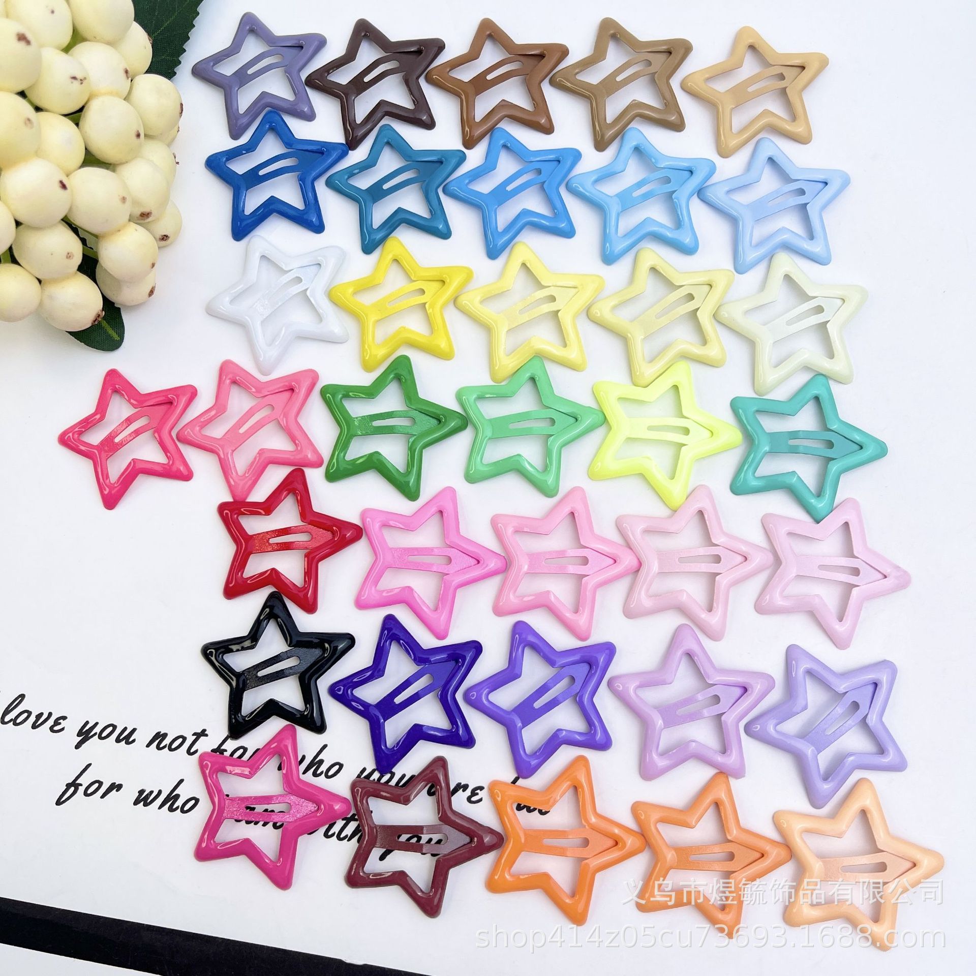 J0391 - Pinza estrella con gota de aceite colorida, 32cm, pieza única mixta.