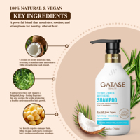 Kit capillaire naturel et sain sans sulfate GATASE, huile de noix de coco, hydratation intense, shampooing et après-shampooing professionnels pour salon