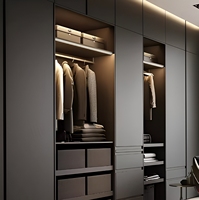 Armoire de luxe en bois massif sur mesure, pliable, pour toute la maison, avec un portant supérieur, un meuble à vin et un meuble à chaussures, pour chambre et vestiaire