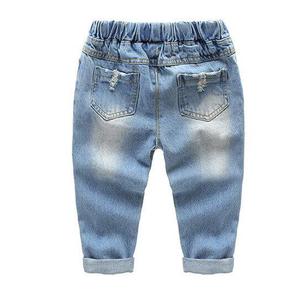 Dernier design Jean pour enfants Printemps Automne Vêtements pour enfants Pantalon en coton pour bébé Pantalon pour enfants Pantalon déchiré pour garçon - Product Image 4