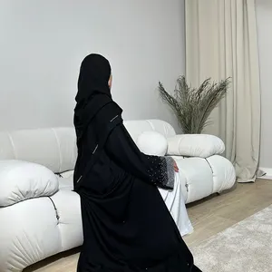 أحدث فستان كفتان أنيق بتصميم تركي من دبي فستان كيمونو إسلامي مفتوح الأكمام بتصميم ماسي للسيدات