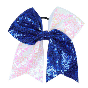 Pince à cheveux rose vif à paillettes pour adolescentes filles enfants Style européen grand accessoire de fête fabriqué avec ruban et tissu - Product Image 2