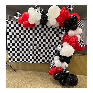 100 pièces de décoration pour la Saint-Valentin, mariage, <span class=keywords><strong>anniversaire</strong></span>, fête, <span class=keywords><strong>guirlande</strong></span> d'arche de ballons en latex <span class=keywords><strong>rouge</strong></span>, blanc et noir - Product Image 4
