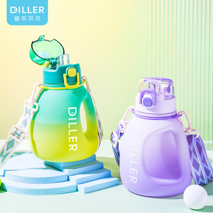Portable Sports Gym Water Bottle Eco Friendly Tritan BPA Free Plastic Water Flask With Straw