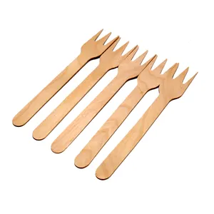 Biodegradable Environment Friendly Disposable Bamboo Wooden Spoon Cutlery Set For Family Party
