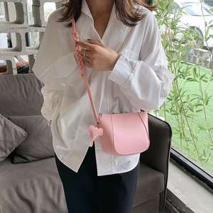 Minimalist <b>Woven</b> Bucket <b>Bag</b> with Top Handle and Crossbody Strap - Product Image 1