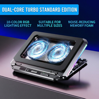 Alas Pendingin Laptop Kipas Ganda Berpendingin Udara dengan Lampu RGB dan Busa Memori untuk Kantor dan Esports