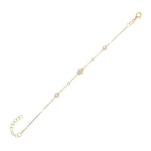 Bracciale rigido LOZRUNVE in argento 925 con ciondolo a forma di mano di Fatima e piccolo occhio portafortuna - Product Image 1