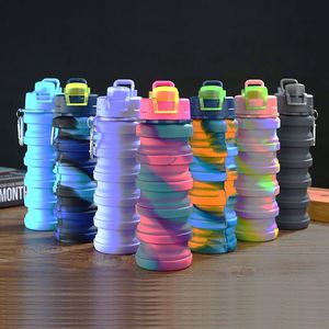 Custom Logo Eco Friendly Bottle <b>Water</b> Collapsible Cute Recyclable Colored <b>Bulk</b> Gym Silicone <b>Water</b> Bottles - Product Image 4