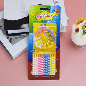 Dia 5.5mm 12 pièces par paquet bougies <span class=keywords><strong>de</strong></span> gâteau d'anniversaire <span class=keywords><strong>en</strong></span> spirale <span class=keywords><strong>de</strong></span> cire <span class=keywords><strong>de</strong></span> paraffine avec 12 supports <span class=keywords><strong>de</strong></span> pièces - Product Image 4