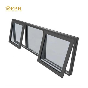 Tùy chỉnh bên ngoài cách âm ba Lowe kính cách nhiệt Hợp kim nhôm mái hiên cửa sổ với lưới có thể thu vào - Product Image 3