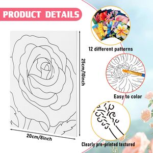 Panwenbo Custom 8x10 Canvas Boards Flor abstracta Diy Coloring Outline Painting Boards <span class=keywords><strong>Lienzos</strong></span> predibujados para adultos Niños - Product Image 2