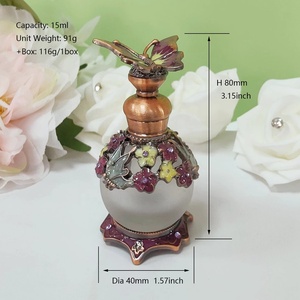 Botella de Perfume de Aleación Metálica Patentada de 15 ml, Botella de Vidrio Vacía para Aceites Esenciales, Perfume, Attar, Decoración del Hogar 81107 <span class=keywords><strong>S</strong></span> - Product Image 6