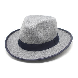 Sombreros Fedora de ante para hombre con borde cubierto, venta al por mayor, sombrero de Panamá mexicano de ala ancha plana - Product Image 2