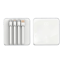 Batterie externe universelle portable à charge rapide avec câble intégré, type C, lithium polymère, 10000 mAh, grande capacité, batterie externe compacte