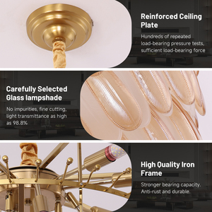 Lustre suspendu moderne en verre transparent avec <span class=keywords><strong>plumes</strong></span>, de style luxueux, pour hôtel, villa, maison - Product Image 4