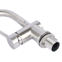 Robinet de cuisine monocommande en nickel brossé de haute qualité pour eau chaude et froide