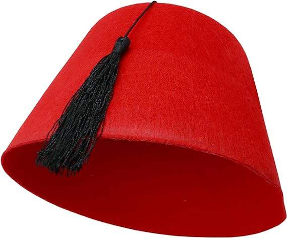 Arabian Red Fez Hat Moroccan Costume Accessory Fez Hats With Black Tassel