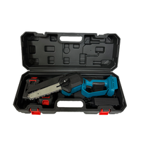 Scie à chaîne électrique sans fil industrielle portable 21V 6 pouces, moteur sans balais 650W, batterie lithium 1.5AH, 5800 tr/min, mini-perche DIY