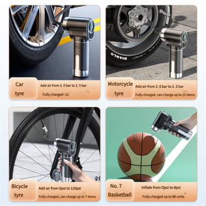 <span class=keywords><strong>Compresseur</strong></span> d'Air Numérique sans Fil 150 PSI <span class=keywords><strong>avec</strong></span> Gonfleur de Pneus ABS et Fonction Brise-Vitre Coupe-Ceinture pour Pneus de Voiture - Product Image 3