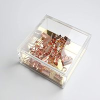 Organiseur de rangement en acrylique, fond de liège, boîte-cadeau personnalisée avec couvercle Transparent