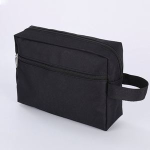 Wholesale Unisex Portable Oxford Cosmetic Bag with Custom Logo Front Pocket Closure Zipper Waterproof Reusable Travel Makeup Bag - Product Image 1