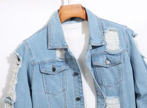 OEM Service 2025 Wholesale Fashion Mens Clothing Casual Lapels Loose Sports Men Jean <b>jacket</b> for men - Product Image 2
