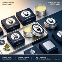Baume Coiffant Naturel pour Barbe Lissant Adoucissant Nourrissant Soin Quotidien pour Hommes Vente en Gros Personnalisée Service de Marque Privée
