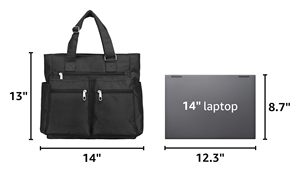 Sac fourre-tout résistant à l'eau avec 12 poches, fermeture éclair supérieure et support de fond épais, sac pour ordinateur portable pour femmes et hommes actifs - Product Image 2