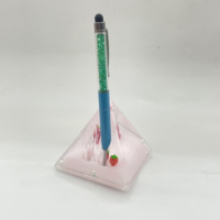 Porte-stylo flottant en acrylique avec fraise et poisson-clown, paillettes laser et cocotier pour décoration de bureau – Vente en gros