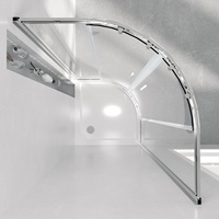 Nouvelle cabine de douche coulissante en alliage d'aluminium à double poignée et arc incurvé