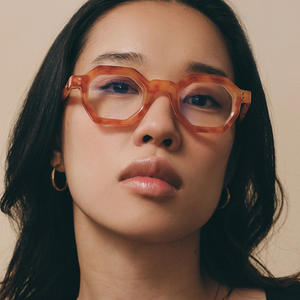 Occhiali <span class=keywords><strong>con</strong></span> <span class=keywords><strong>lenti</strong></span> per donne ragazze <span class=keywords><strong>filtro</strong></span> luce <span class=keywords><strong>blu</strong></span> piccolo poligono ottico classico - Product Image 1