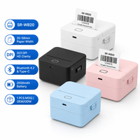 SR-WB20 Printer Penerimaan Label Termal Nirkabel Bluetooth 203DPI Stiker Barcode Mini Portabel Printer Tagihan POS untuk Toko Ritel