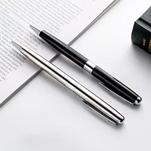 Penne produttore personalizzato promozionale pubblicità penna a sfera Private Label penna a sfera in metallo nero penne firma ufficio