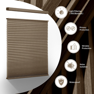 Top Down Bottom Up Blackout Cellular Shades <span class=keywords><strong>Jacquard</strong></span> Process Fabric Stores en nid d'abeille Réduction du bruit Balance de température Sans fil - Product Image 4