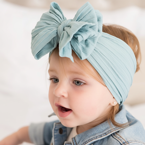 Turbans faits à la main, nœuds, bandeaux, bandeaux élastiques doux en tissu noué pour filles, accessoires pour cheveux, bandeaux pour bébés et enfants, couleur unie - Product Image 1