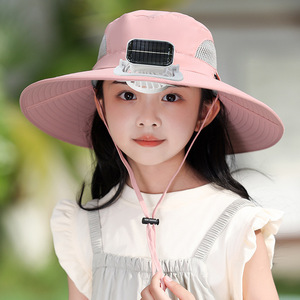Chapeau de pêcheur pour enfants avec protection <span class=keywords><strong>solaire</strong></span> UV, ventilateur <span class=keywords><strong>solaire</strong></span> à faible consommation d'énergie, couleur personnalisée - Product Image 5