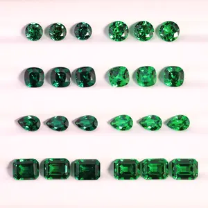 Lab Grown Emerald Various Shapes And Sizes Round Emerald Heart Oval Marquise Shape Hydrothemal Synthetic Emerald Gemstones