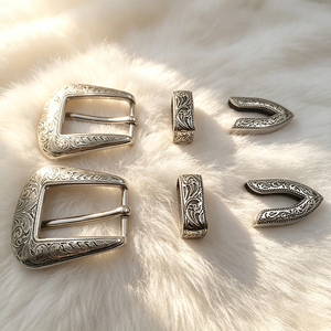 Productos Personalizados en Oferta, Hebilla de Cinturón de Metal de 30 mm con Patrón Vintage, Hebilla de Cinturón de Tres Piezas, Accesorios para la Cintura - Product Image 2