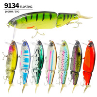 Leurre de pêche articulé de 160 mm, 59 g, en plastique ABS personnalisé, pour eau salée, leurre de plongée multi-articulations, leurre de pêche rigide